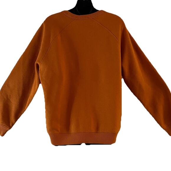 REI Co-op Patch Crewneck Sweatshirt Men sz M Rust Orange Fleece Long Sleeve Hike - Picture 5 of 7